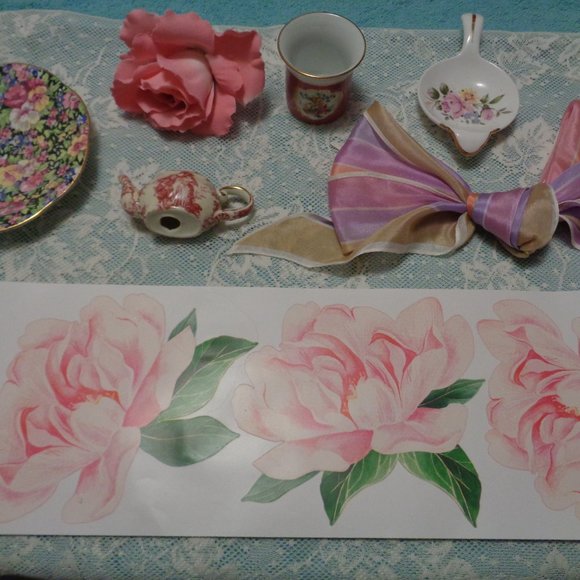 BARBIECORE PAST ROMANCE PORCELAIN, SILK, STICKERS & SUCH LOT - Picture 2 of 11